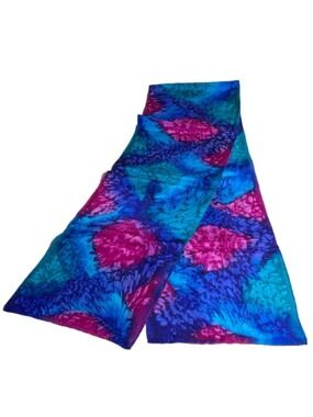 Vibrant tie dyed silk scarf
